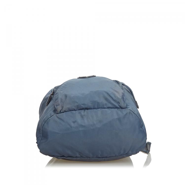Pre Owned Prada Gray Tessuto Nylon Drawstring Backpack
