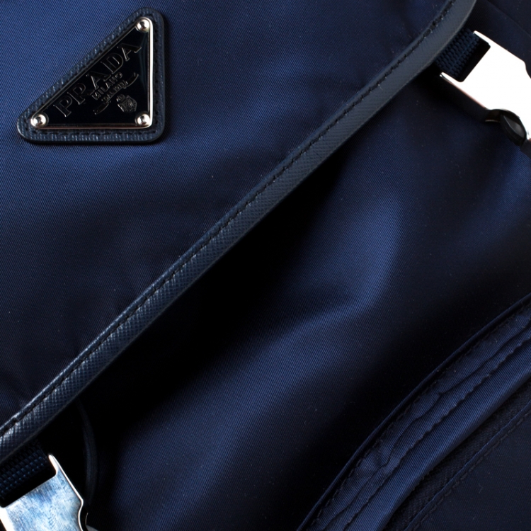 Pre Owned Prada Navy Blue Nylon Backpack