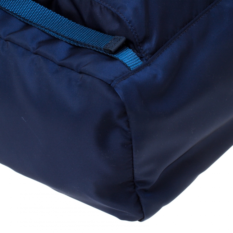 Pre Owned Prada Navy Blue Nylon Backpack