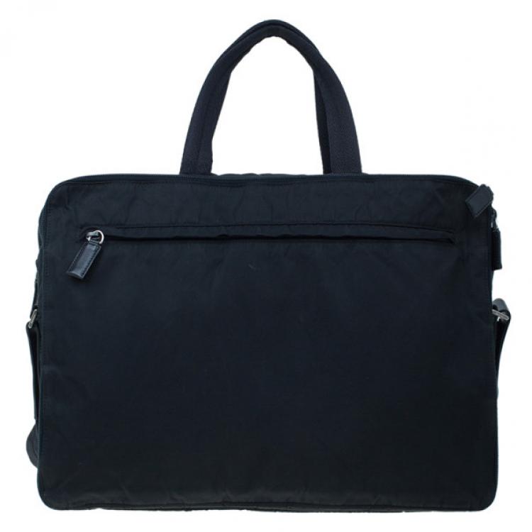 Pre Owned Prada Black Nylon Briefcase