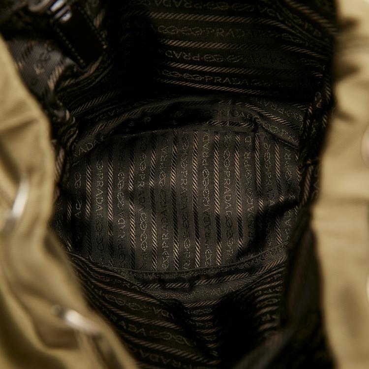 Pre Owned Prada Green Tessuto Drawstring Backpack
