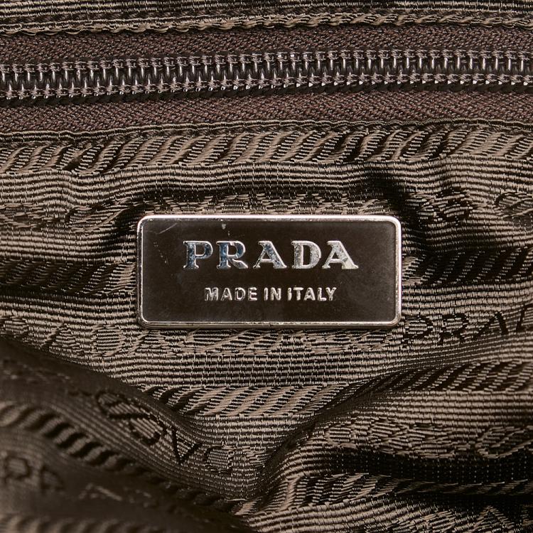 Pre Owned Prada Beige/Brown Tessuto Drawstring Backpack