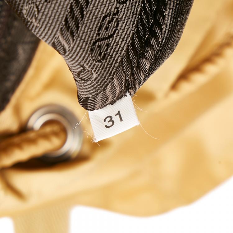 Pre Owned Prada Beige/Brown Tessuto Drawstring Backpack