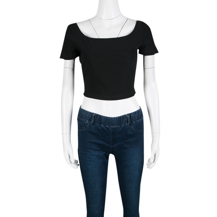 Pre Owned Preen by Thornton Bregazzi Black Ted Crop Top S