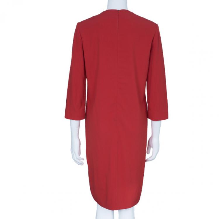 Pre Owned Preen By Thornton Bregazzi Ember Red Cutout Shift Dress M