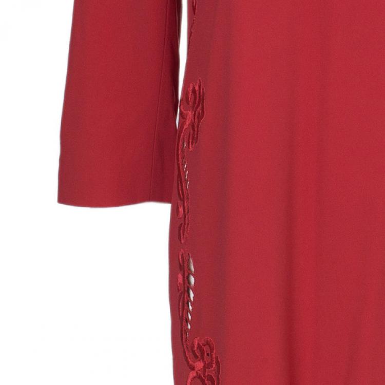 Pre Owned Preen By Thornton Bregazzi Ember Red Cutout Shift Dress M