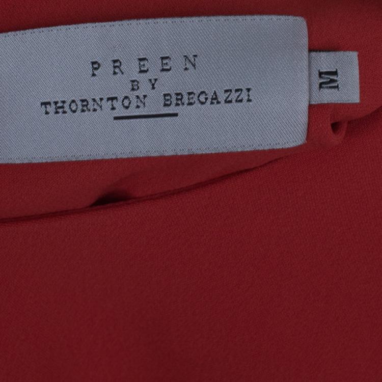 Pre Owned Preen By Thornton Bregazzi Ember Red Cutout Shift Dress M