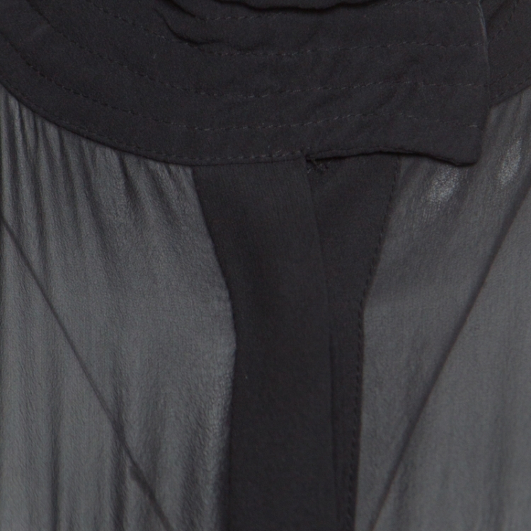 Pre Owned Preen by Thornton Bregazzi Black Waist Cutout Detail Fitted Dress M