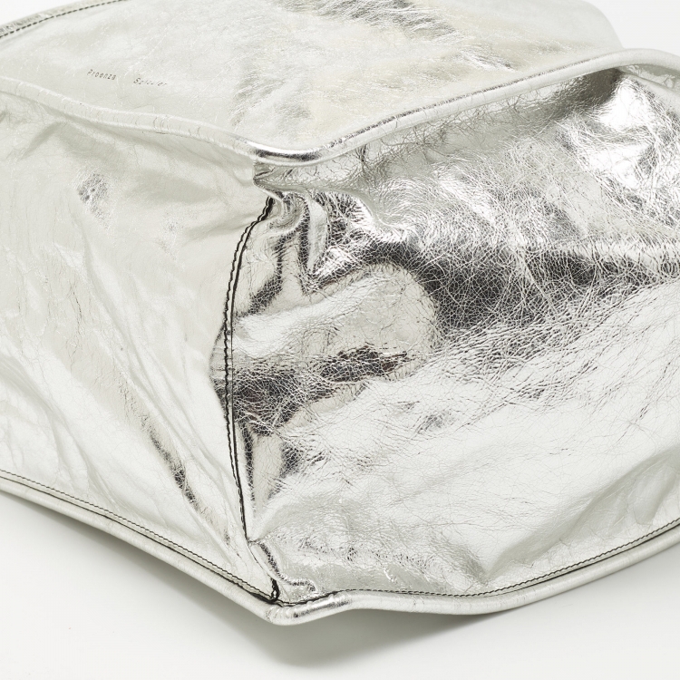 Pre Owned Proenza Schouler Silver Leather Tote 