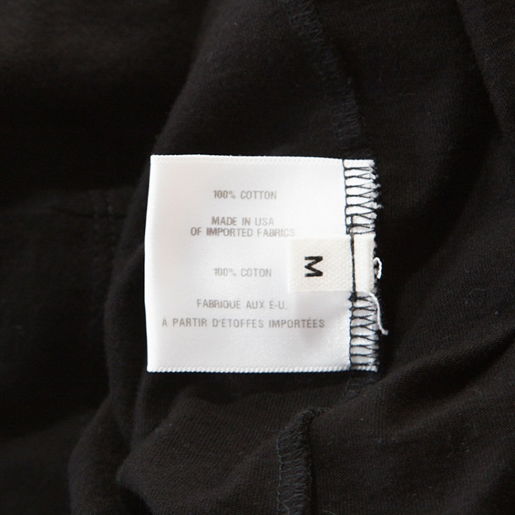 Pre Owned Proenza Schouler Black Cotton Embossed Logo Detail T-shirt M