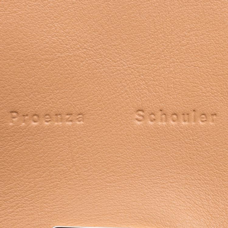 Pre Owned Proenza Schouler Beige/Silver Leather Lunch Clutch