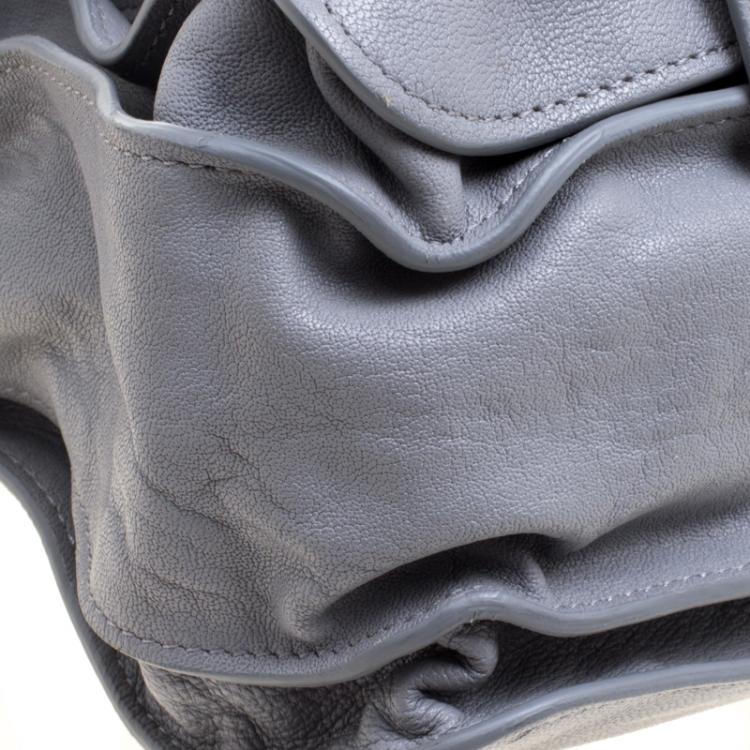 Pre Owned Proenza Schouler Grey Leather PS1 Top Handle Bag