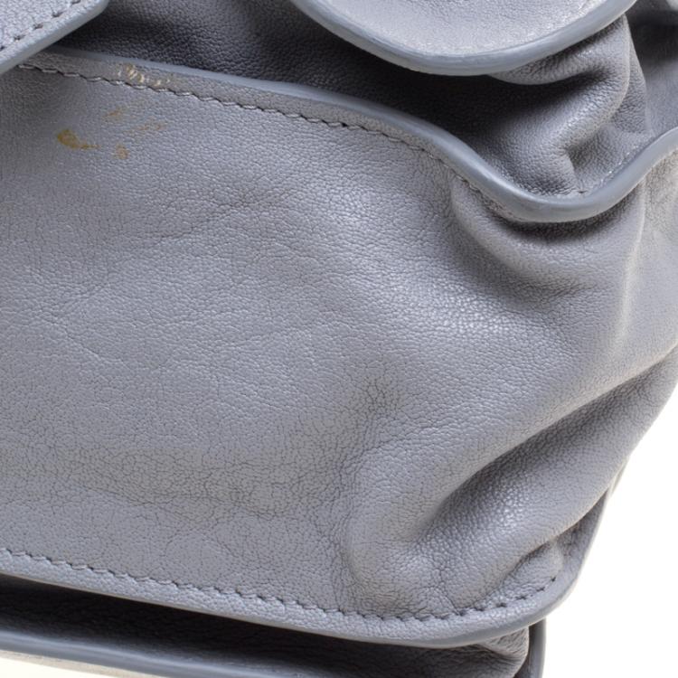 Pre Owned Proenza Schouler Grey Leather PS1 Top Handle Bag