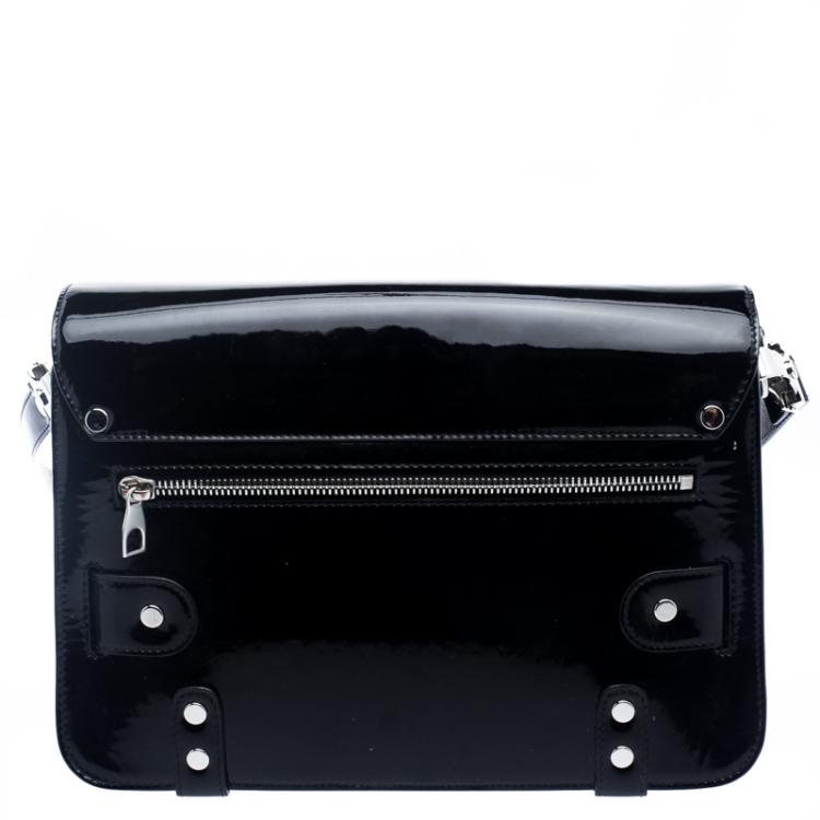 Pre Owned Proenza Schouler Black Patent Leather Mini Classic PS11 Shoulder Bag