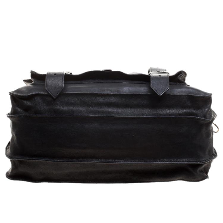 Pre Owned Proenza Schouler Black Leather Large PS1 Top Handle Bag