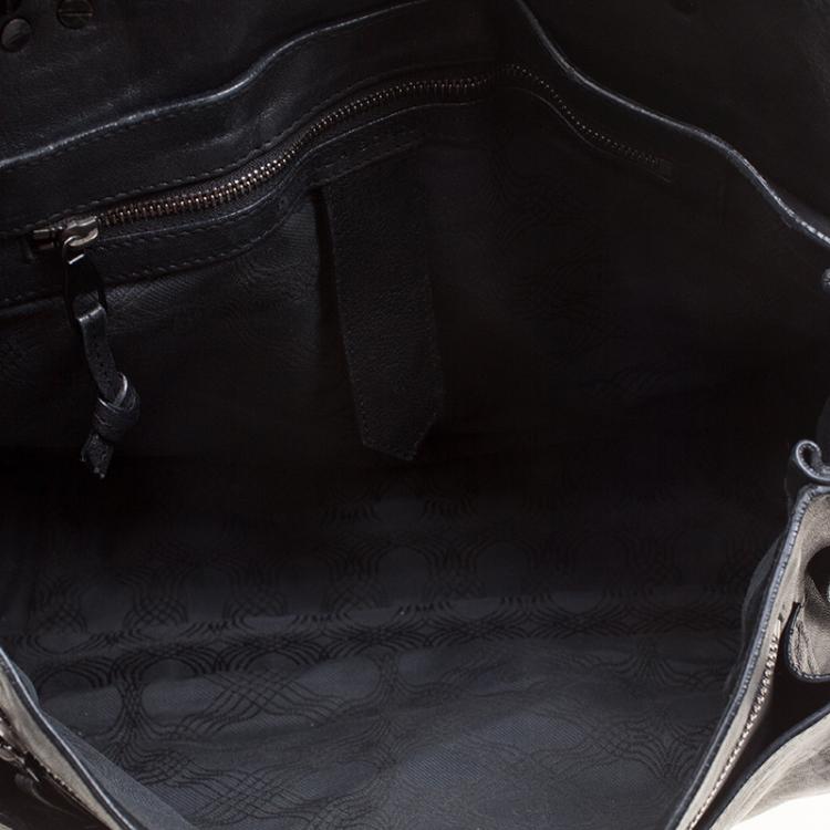 Pre Owned Proenza Schouler Black Leather Large PS1 Top Handle Bag