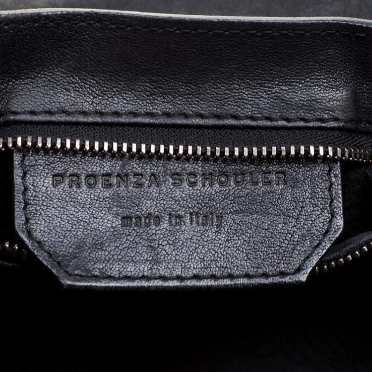 Pre Owned Proenza Schouler Black Leather Large PS1 Top Handle Bag