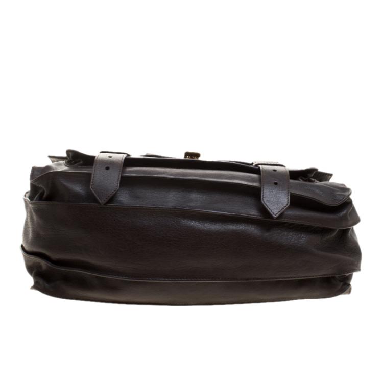Pre Owned Proenza Schouler Brown Leather Large PS1 Top Handle Bag