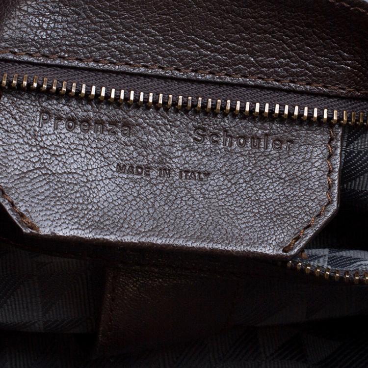 Pre Owned Proenza Schouler Brown Leather Large PS1 Top Handle Bag