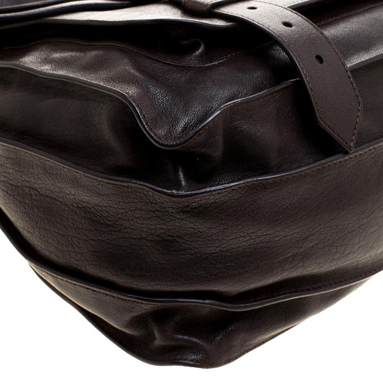 Pre Owned Proenza Schouler Brown Leather Large PS1 Top Handle Bag