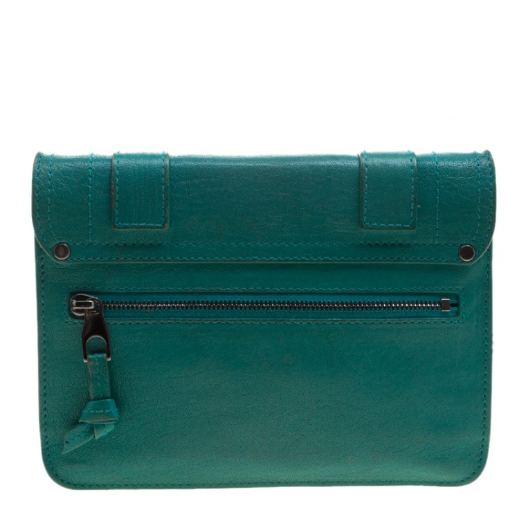 Pre Owned Proenza Schouler Green Leather PS1 Chain Shoulder Bag