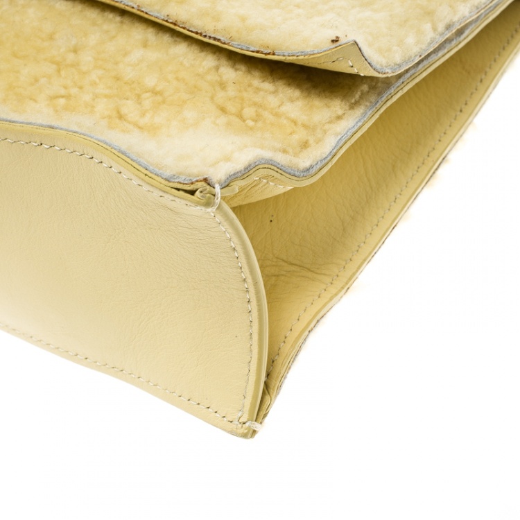 Pre Owned Proenza Schouler Yellow Shearling Small Lunch Bag