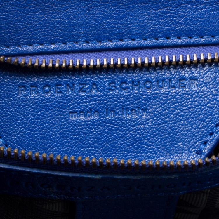 Pre Owned Proenza Schouler Royal Blue Leather Medium PS1 Top Handle Bag