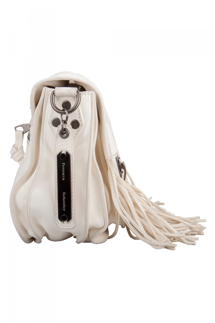 Pre Owned Proenza Schouler White Leather PS1 Fringe Crossbody Bag