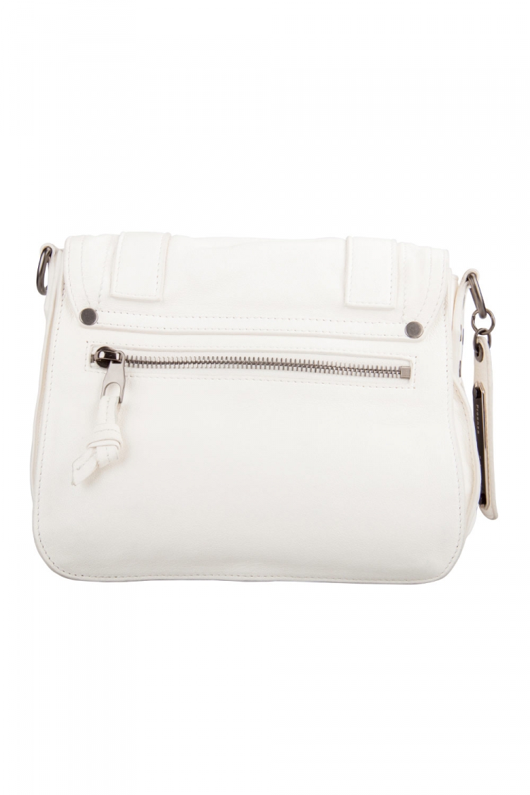 Pre Owned Proenza Schouler White Leather PS1 Fringe Crossbody Bag