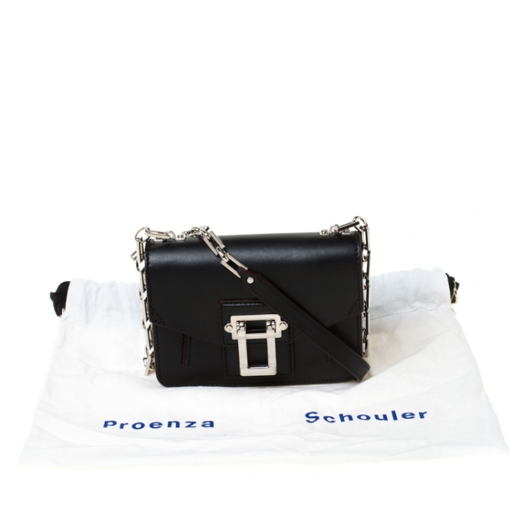 مملوكة مسبقًا Proenza Black Leather Mini PS1 Mini Indigo Crossbody Bag