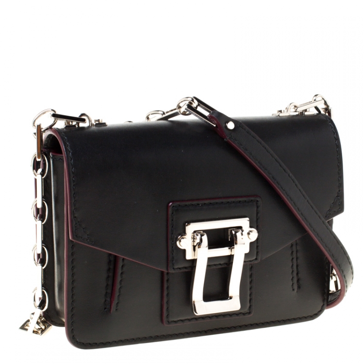 مملوكة مسبقًا Proenza Black Leather Mini PS1 Mini Indigo Crossbody Bag