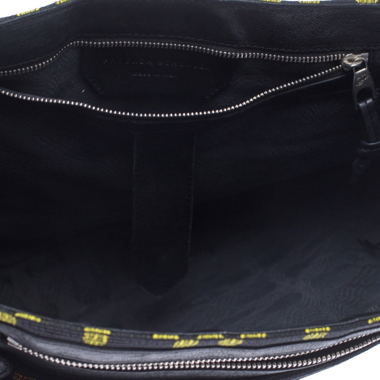 Pre Owned Proenza Schouler Black Fabric and Leather Large PS1 Top Handle Bag              