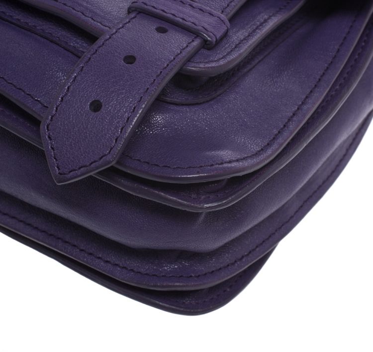 Pre Owned Proenza Schouler Purple Leather PS1 Mini Crossbody Bag