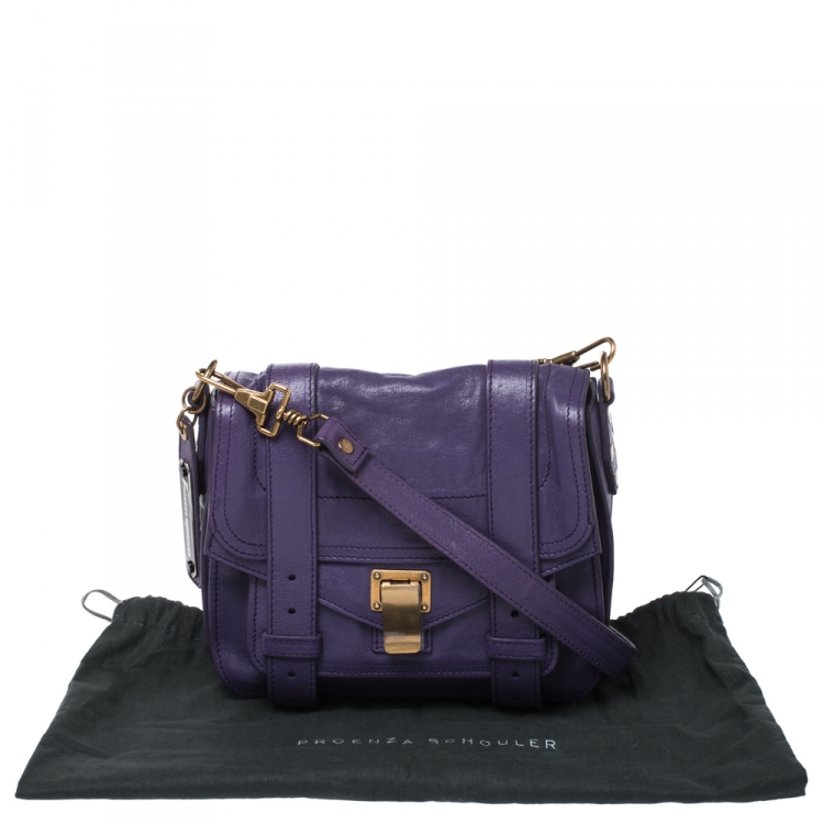 Pre Owned Proenza Schouler Purple Leather PS1 Mini Crossbody Bag