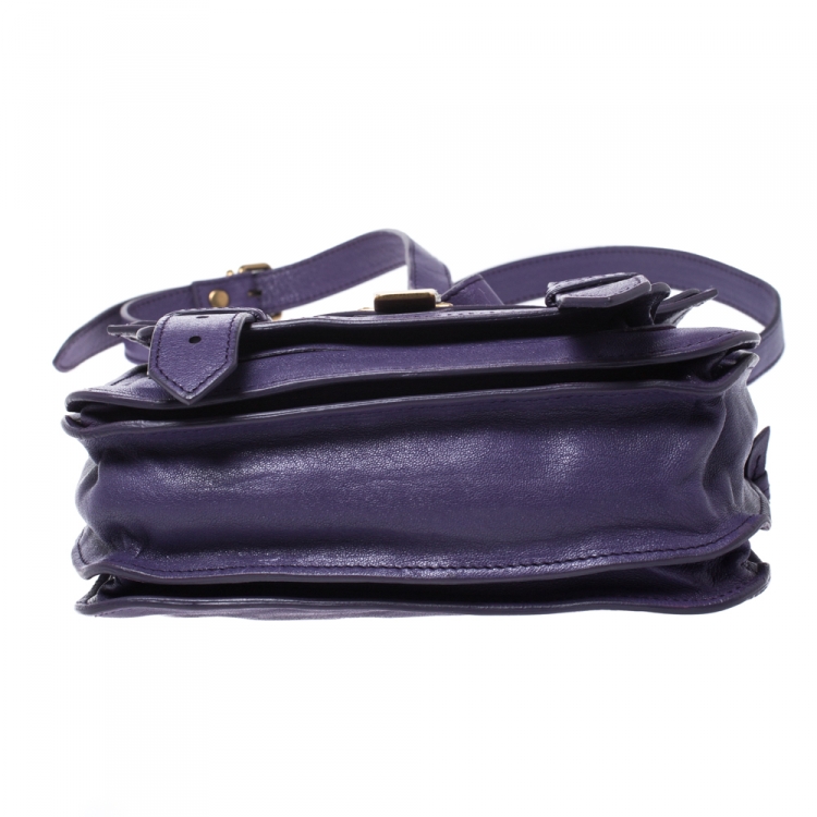 Pre Owned Proenza Schouler Purple Leather PS1 Mini Crossbody Bag