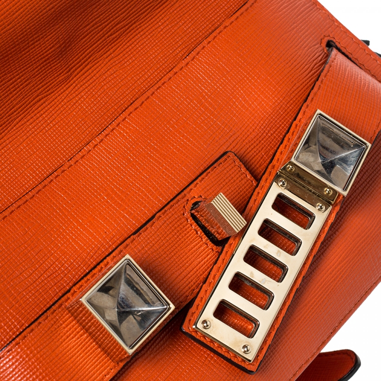Pre Owned Proenza Schouler Orange Leather PS11 Mini Classic Crossbody Bag