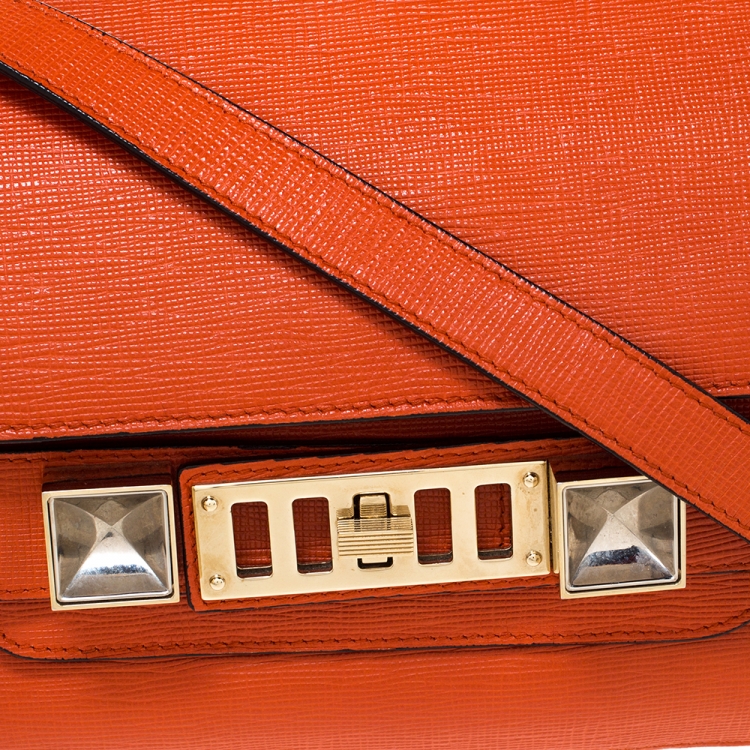 Pre Owned Proenza Schouler Orange Leather PS11 Mini Classic Crossbody Bag