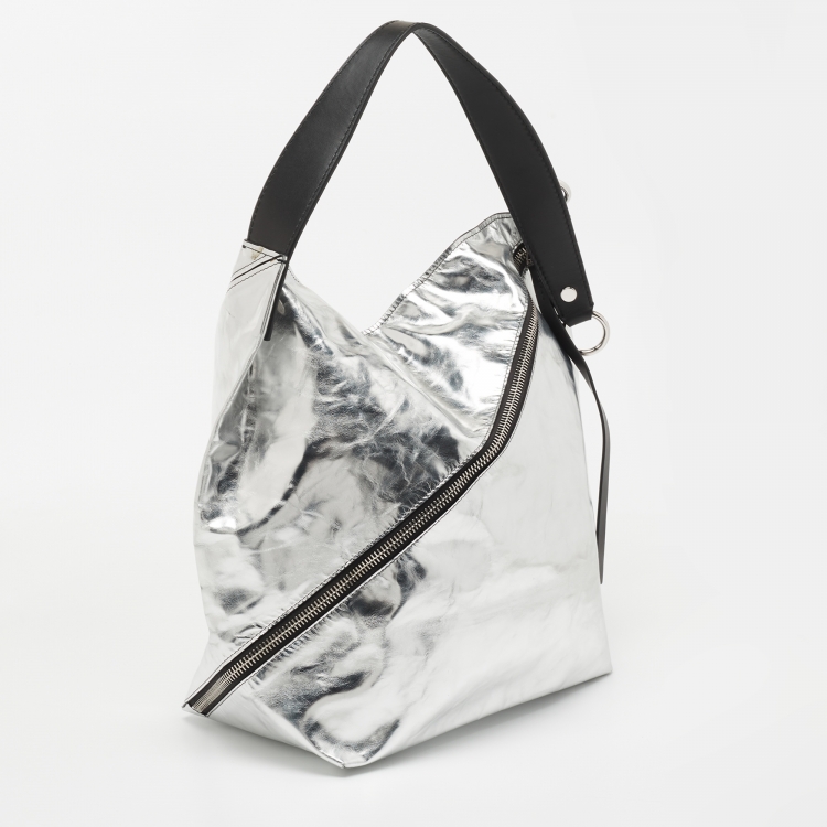 Pre Owned Proenza Schouler Silver Leather Shoulder Bag