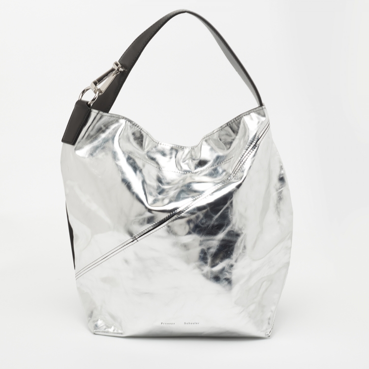 Pre Owned Proenza Schouler Silver Leather Shoulder Bag