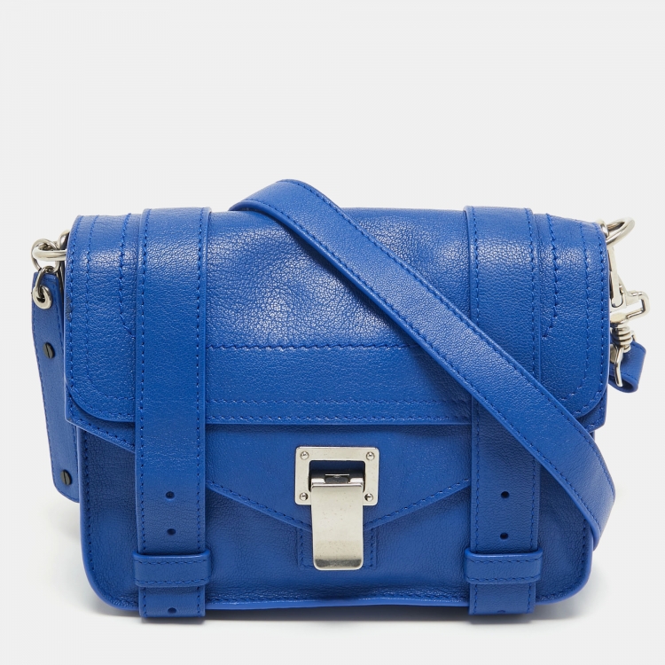 Proenza Schouler Blue Leather Mini PS1 Crossbody Bag Proenza