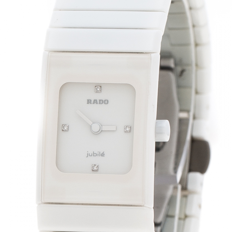 Pre Owned Rado White Ceramica Jubile 01.963.0713.3.070 Women's Wristwatch 19 mm