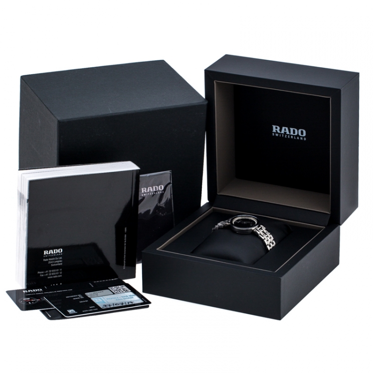 Pre Owned Rado Black Stainless Steel Florence R48874153 Women'd Wristwatch 28 mm