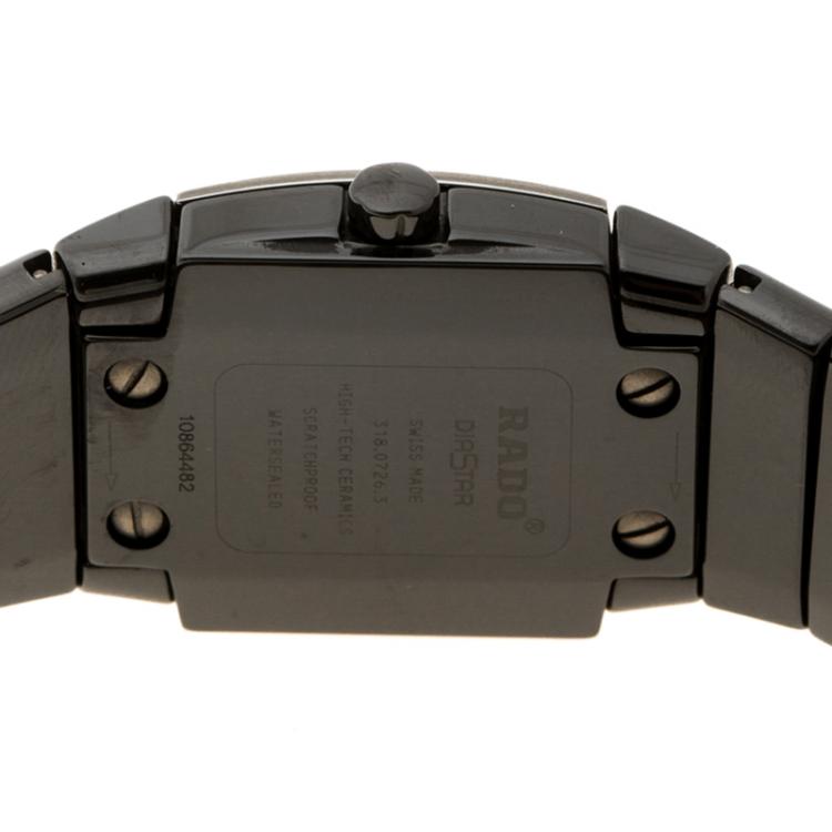 Pre Owned Rado Black Ceramic Titanium Sintra 318.0726.3 Women's Wristwatch 22 mm