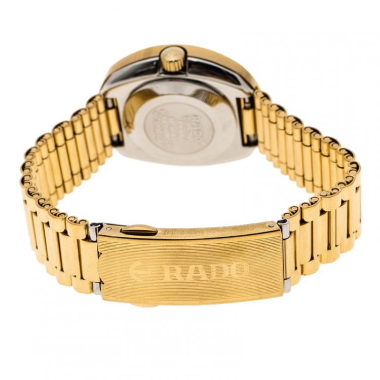 Pre Owned Rado Diastar Gold Plated Stainless Steel Women's Wristwatch 27 mm