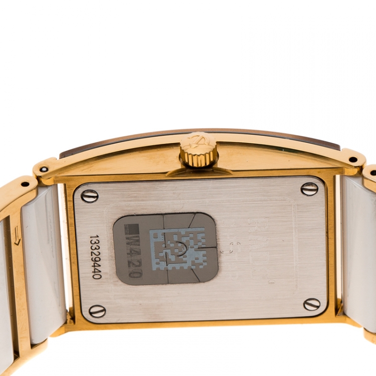 Pre Owned Rado White Mother of Pearl Gold Plated Steel Ceramic Integral Jubile R20791901 Women's Wristwatch 23 mm