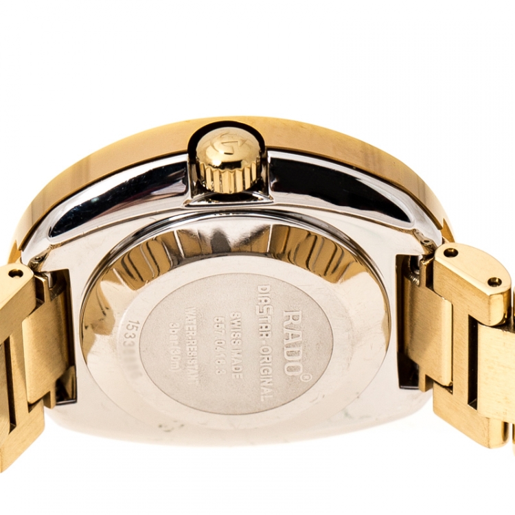 Pre Owned Rado Yellow Gold PVD Coated Diastar R2416634 Women's Wristwatch 27 mm