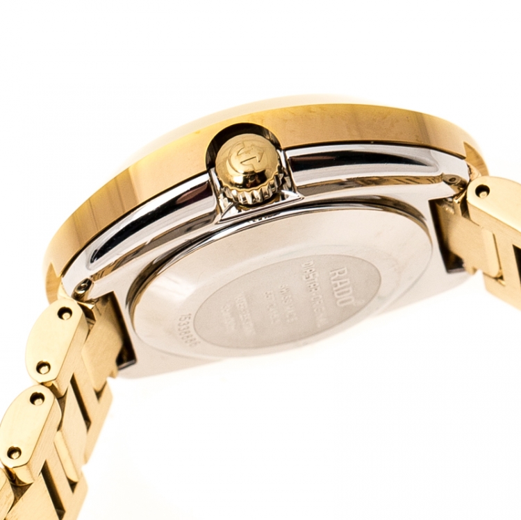 Pre Owned Rado Yellow Gold PVD Coated Diastar R2416634 Women's Wristwatch 27 mm