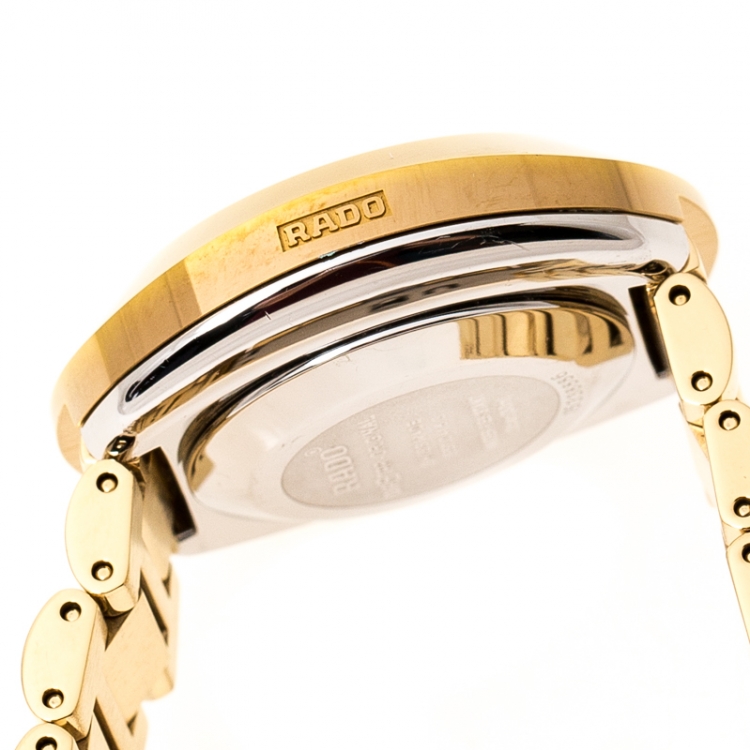 Pre Owned Rado Yellow Gold PVD Coated Diastar R2416634 Women's Wristwatch 27 mm