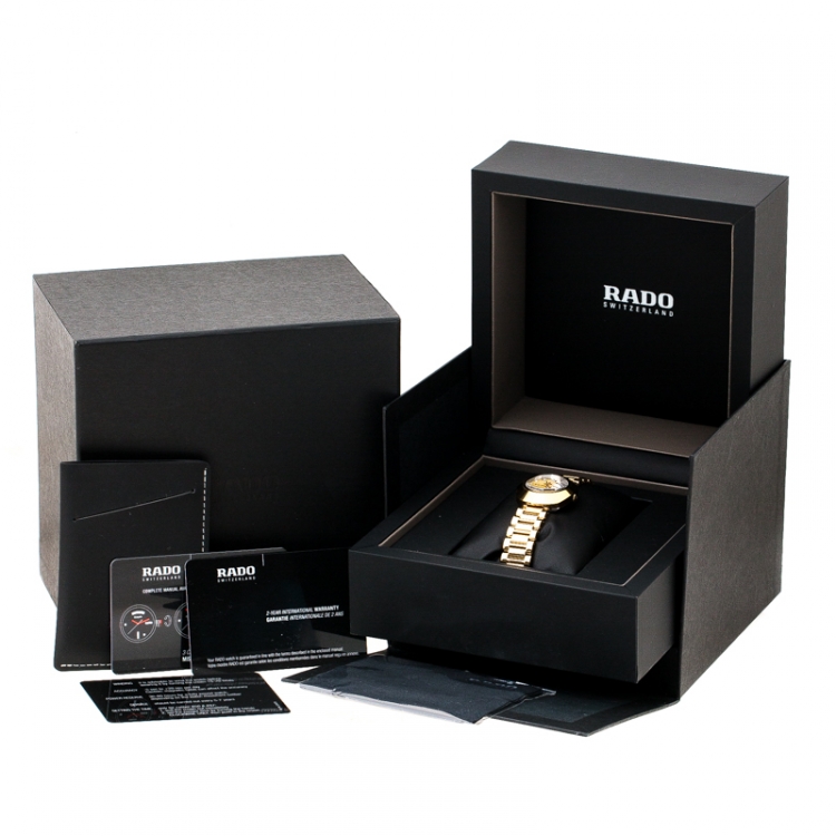 Pre Owned Rado Yellow Gold PVD Coated Diastar R2416634 Women's Wristwatch 27 mm