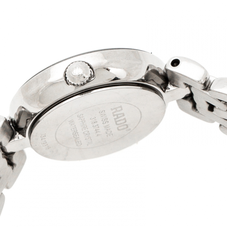 Pre Owned Rado Black Stainless Steel Diamonds Florence R48447723 Women's Wristwatch 23 mm